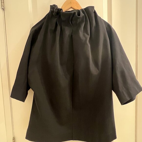 COS black draped short-sleeve top - Picture 3 of 3